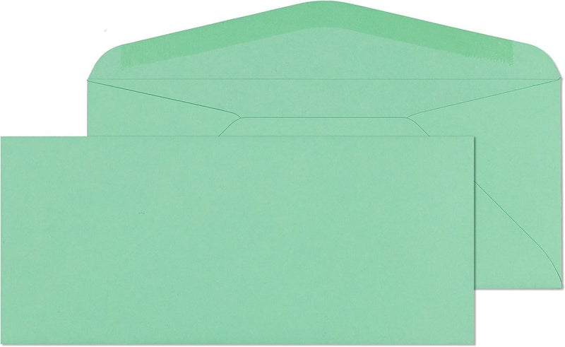 EnDoc #9 Colored Envelopes - 100 Pack - Green Pastel Color 3 7/8 x 8 7/8 envelope, Letter Size, For Home, Offices, Holiday, Invoices and Mailings - Image 1